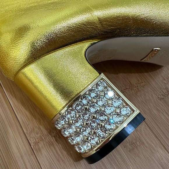 Gucci Metallic And Crystal Boots - Picture 9 of 11
